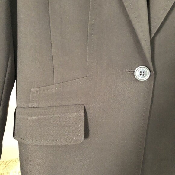 Anne Klein Suit Women Petite Size 6P Brown Long Sleeve Blazer One Button - Picture 3 of 4